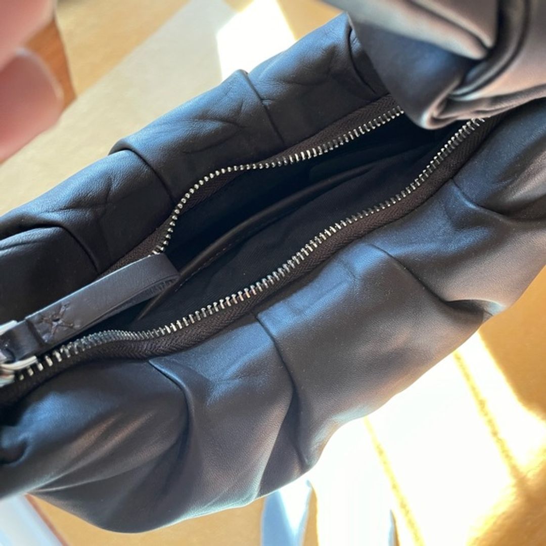 H&M Premium Leather Chocolate Brown Puffer Bag
