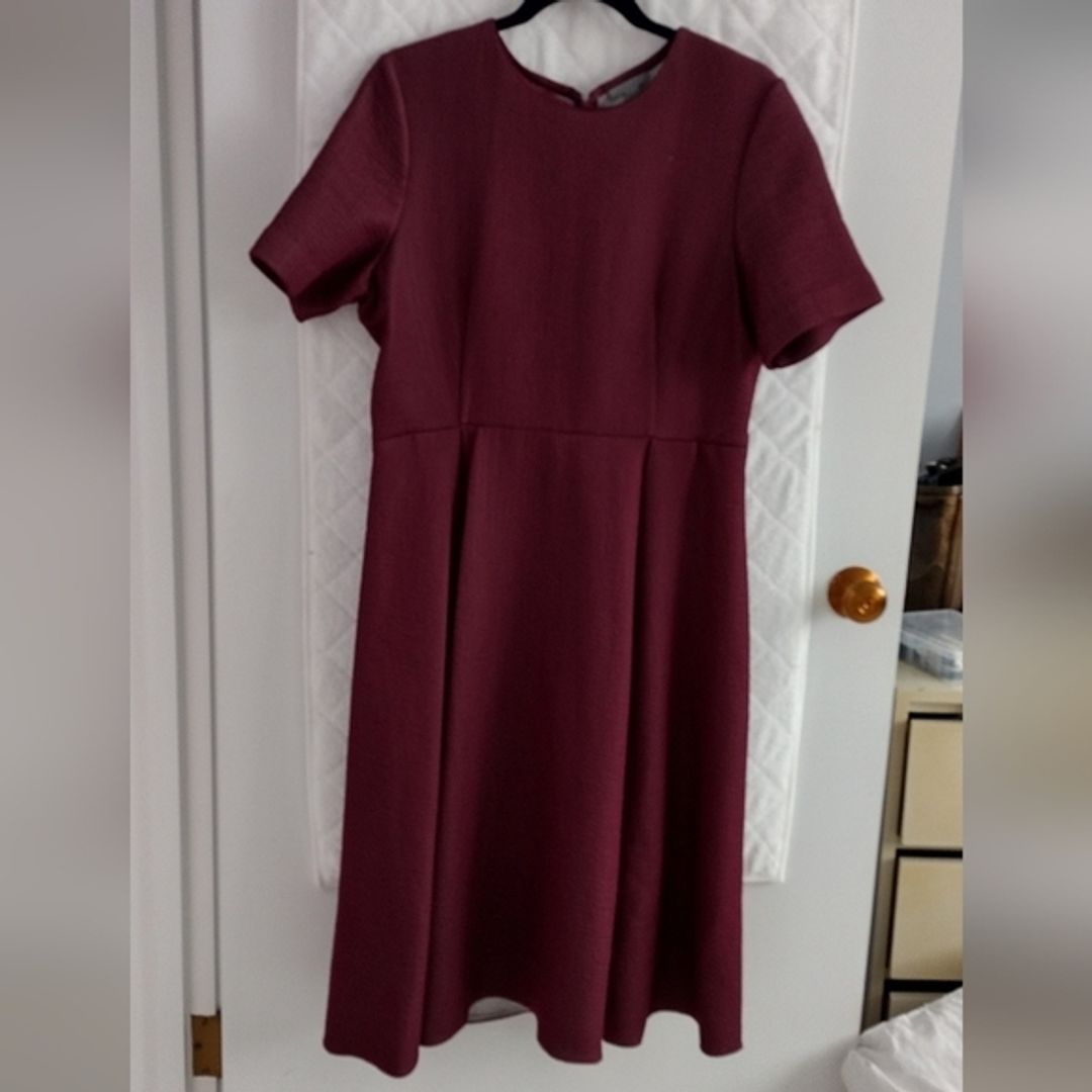 COS Plum Fit and Flare Dress