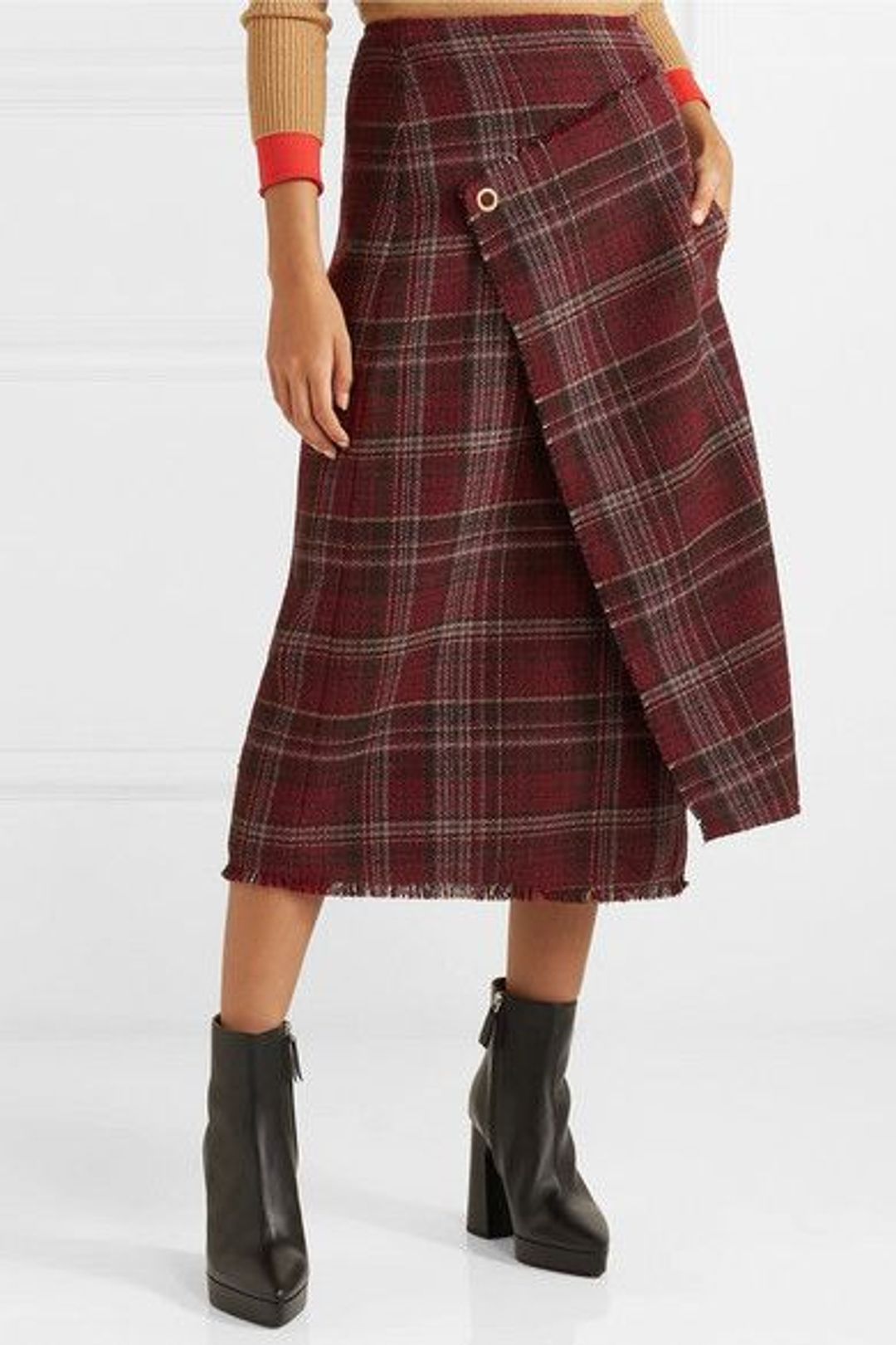 Tweed Wrap-Effect Skirt #3