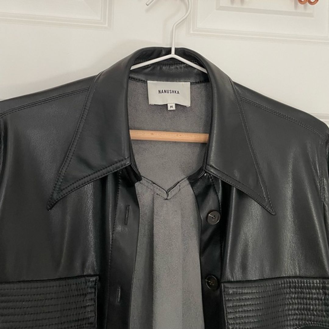 Nanushka Black Vegan Leather Elpi Shirt