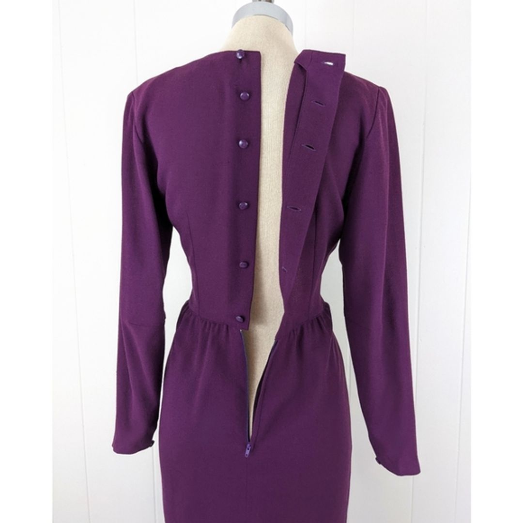 Guy Laroche Vintage 80's Sheath Dress with Bow Detail