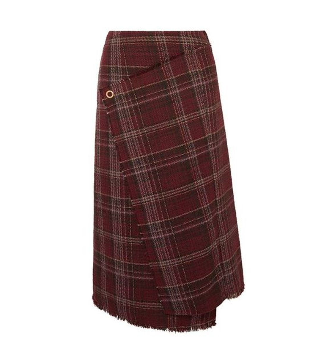 Tweed Wrap-Effect Skirt
