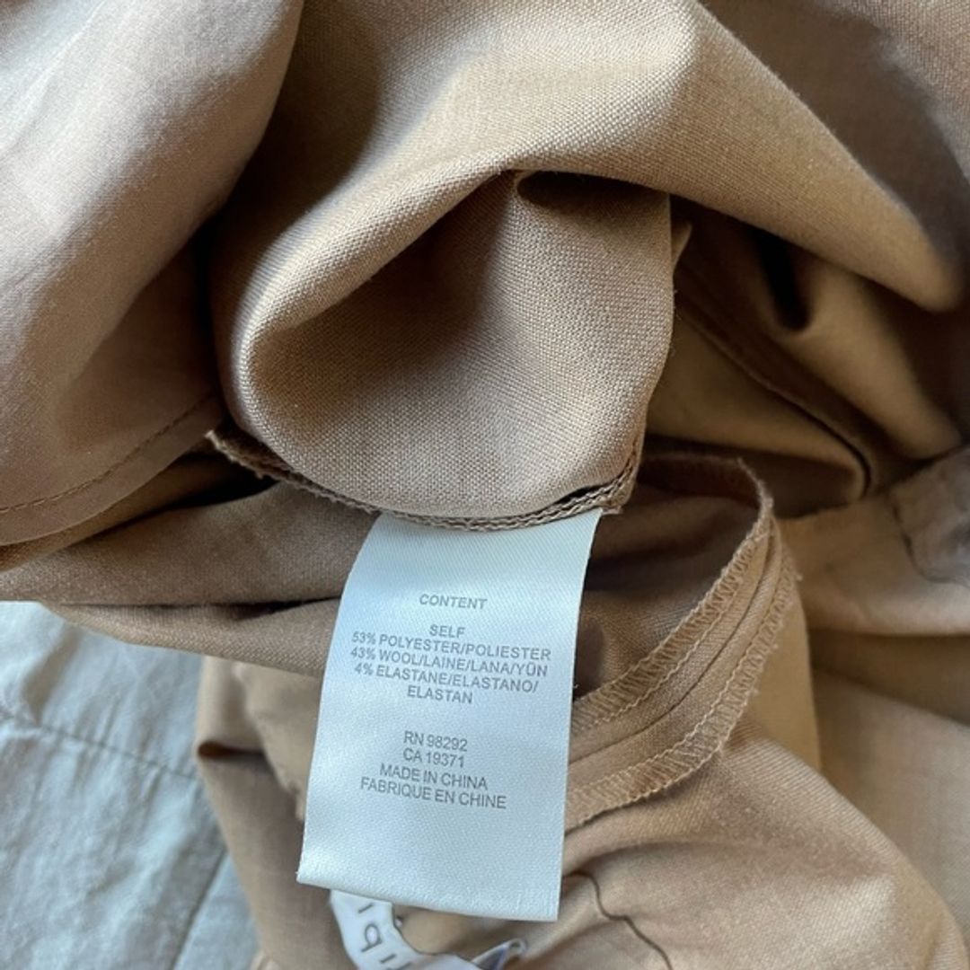 Tibi Buff Tan Tropical Wool Pull On Pant