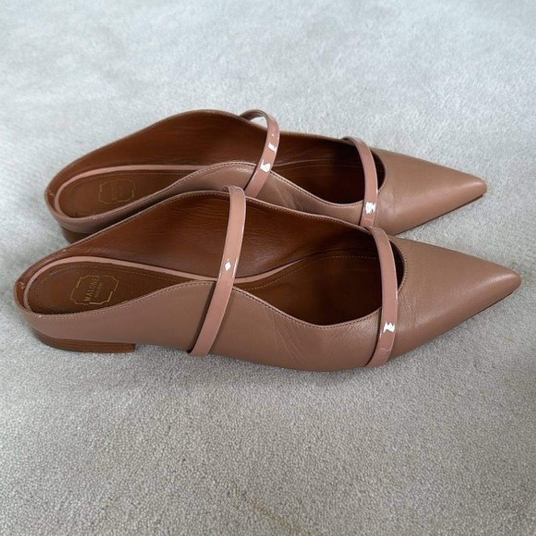 Maureen Flat - Nude Leather Flat Mule
