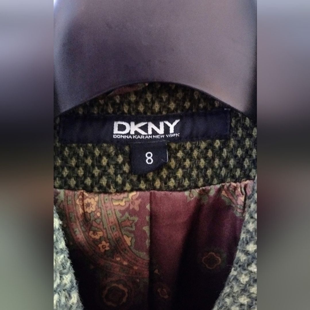 Donna Karan DKNY Green Wool Blend Maxi Coat