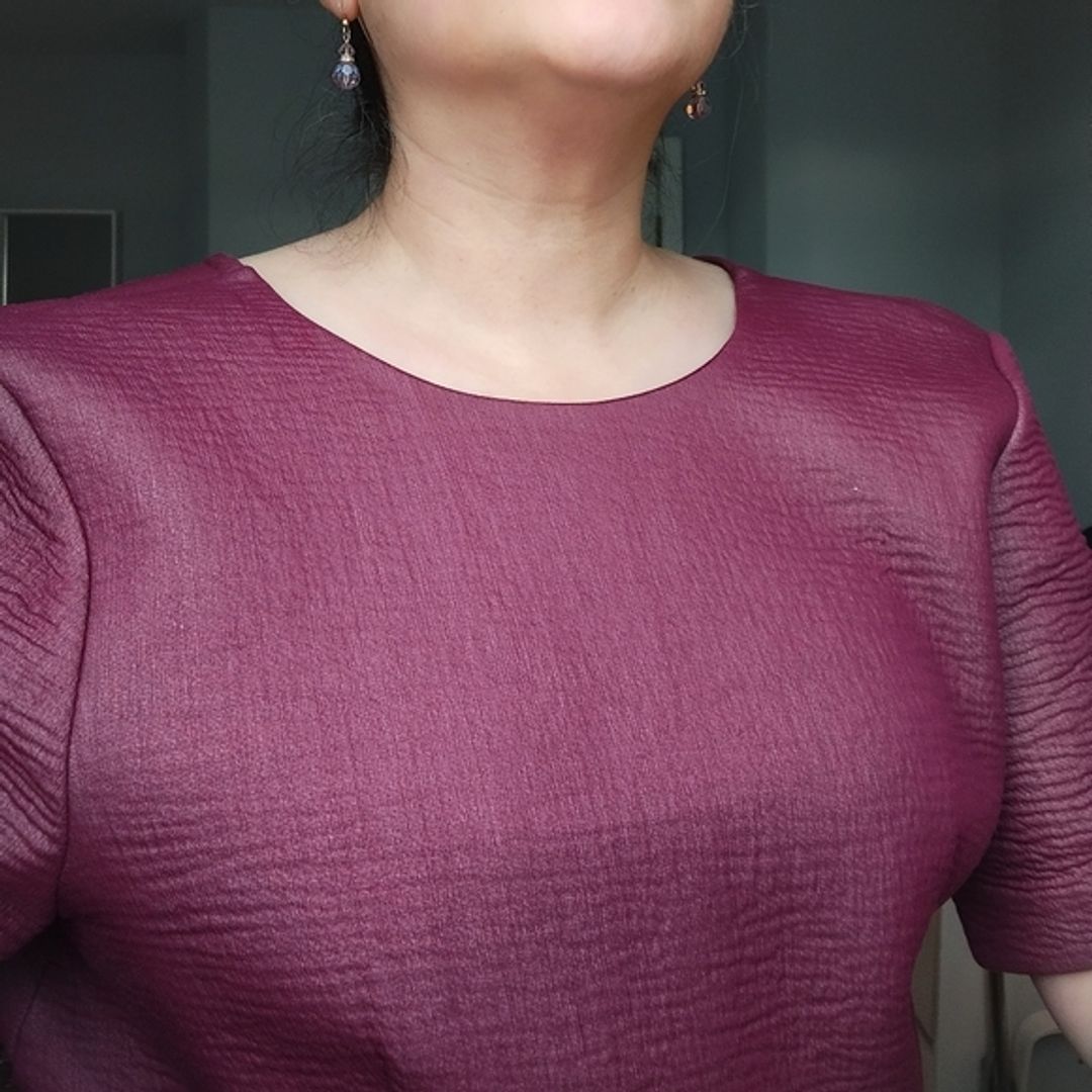 COS Plum Fit and Flare Dress