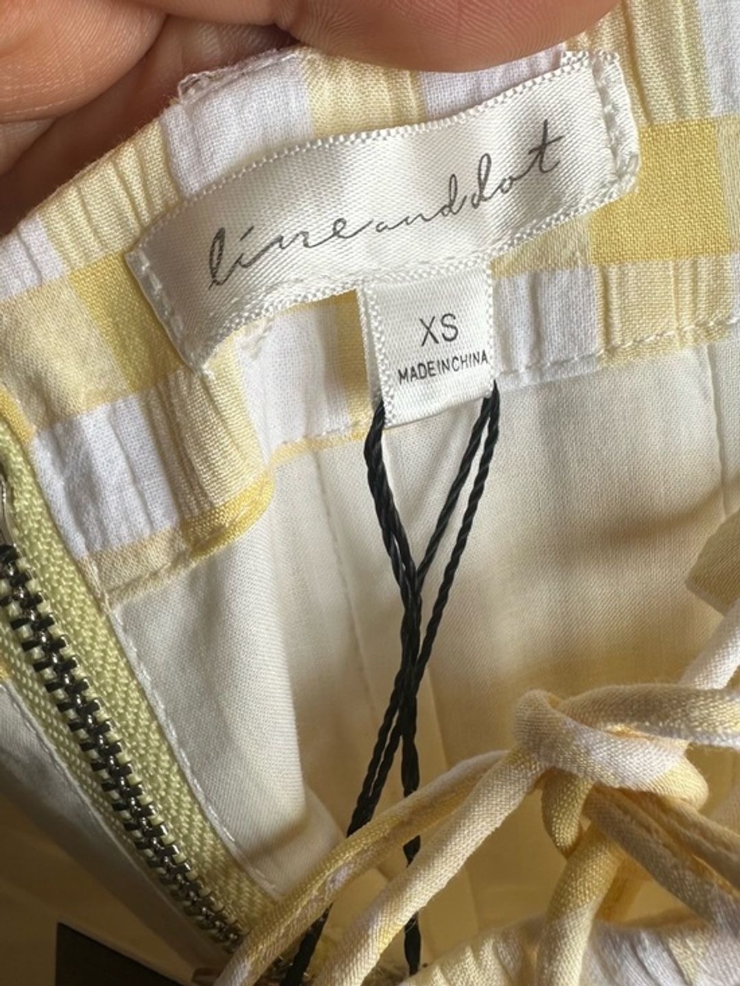 NWT Line & Dot Juni Corset Yellow Gingham Tie-Strap Top