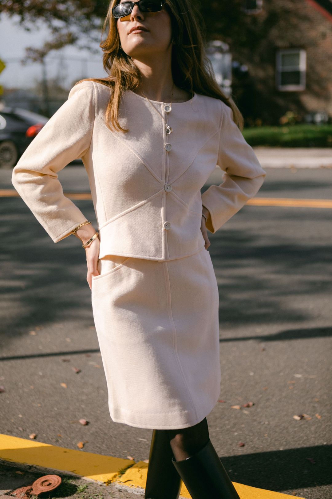 Vintage Courreges Cream Skirt 