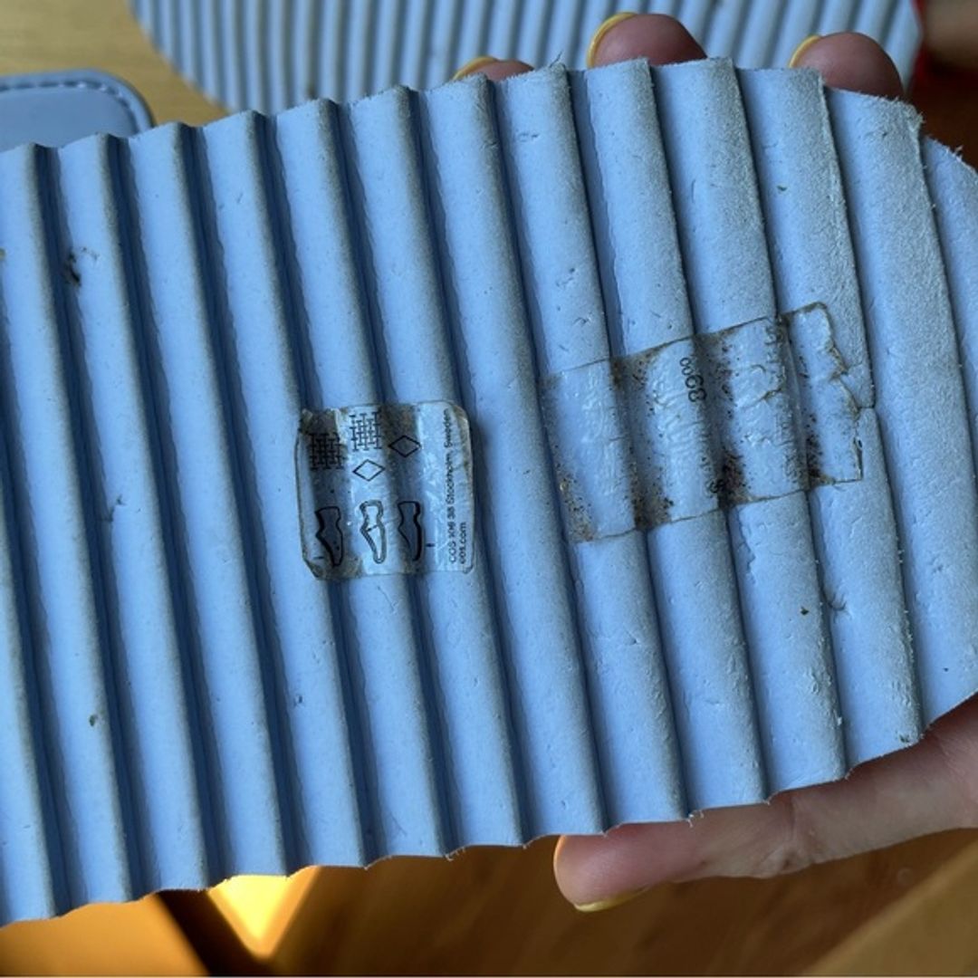 COS Multi-Strap Blue Slides (Size 9)