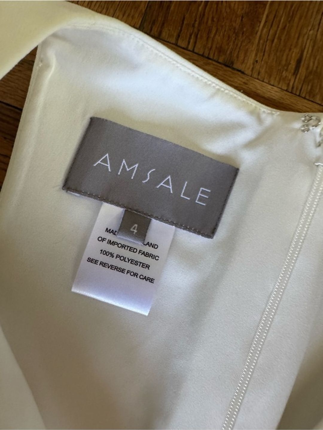 NWT Amsale Cream White V-Neck Midi Sheath Dress
