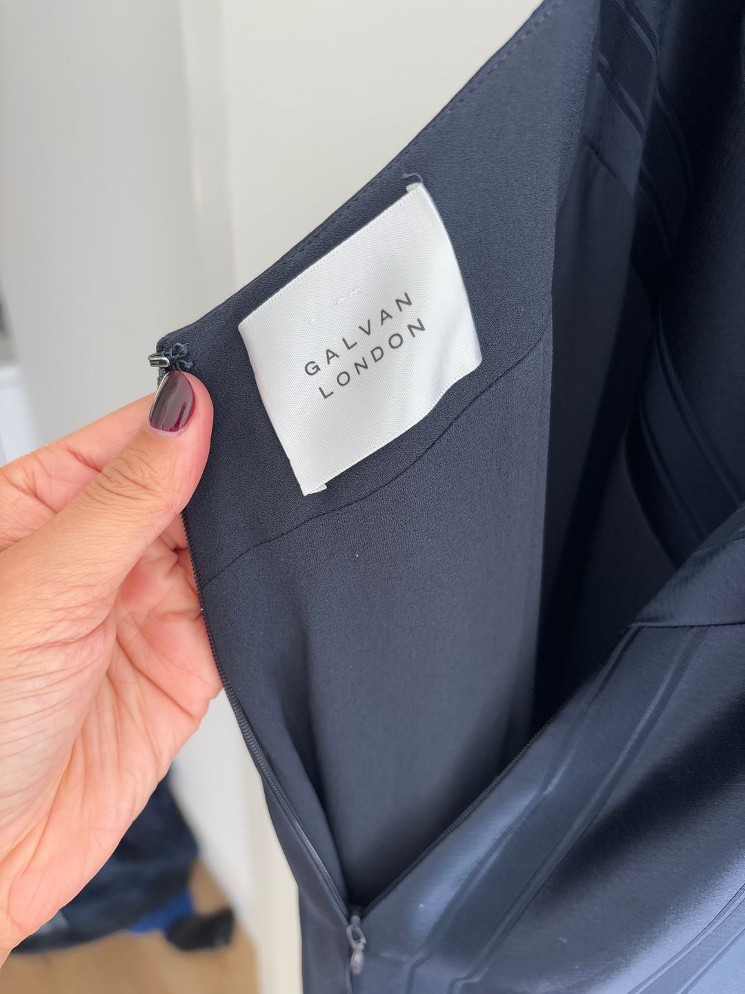 Galvan Prism-stripe satin maxi dress