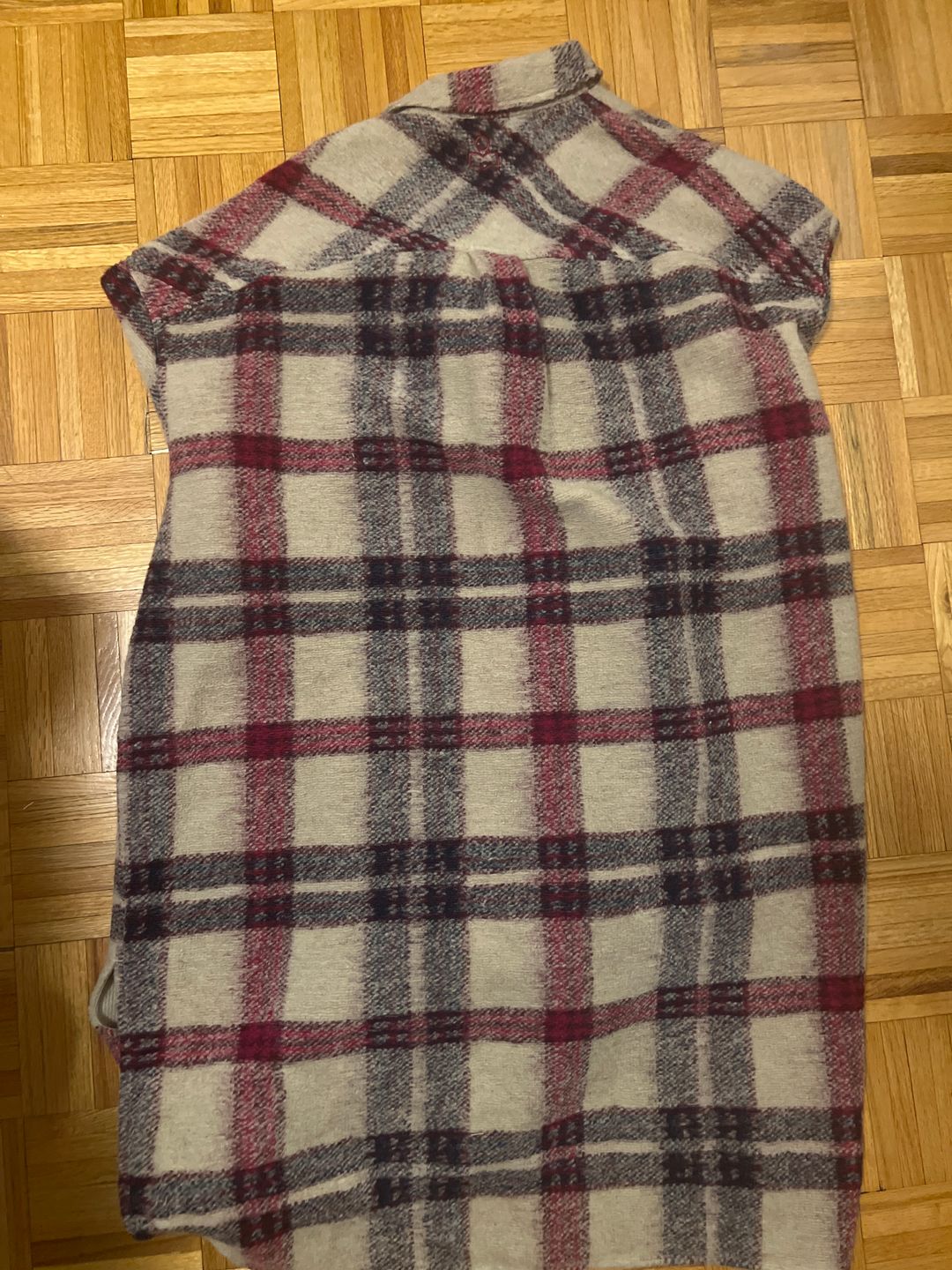 Isabel Marant Etoile Fontizi Check Coat in Burgundy & Ecru