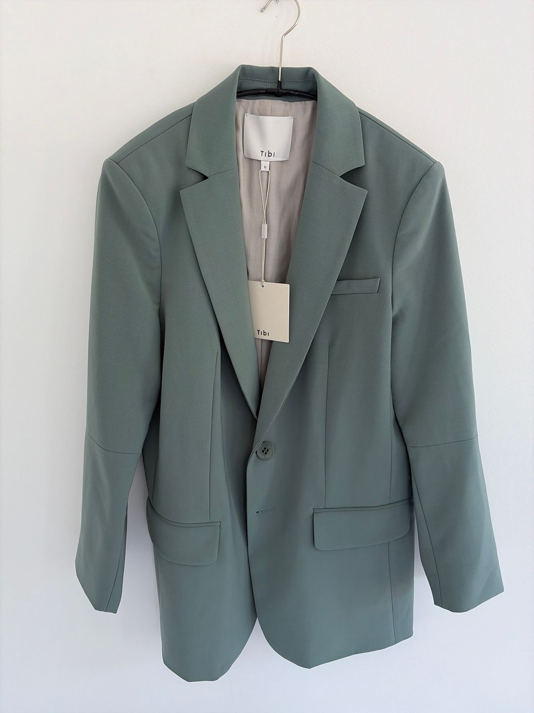Tibi Tropical Wool Cutout Sleeve Marlon Blazer