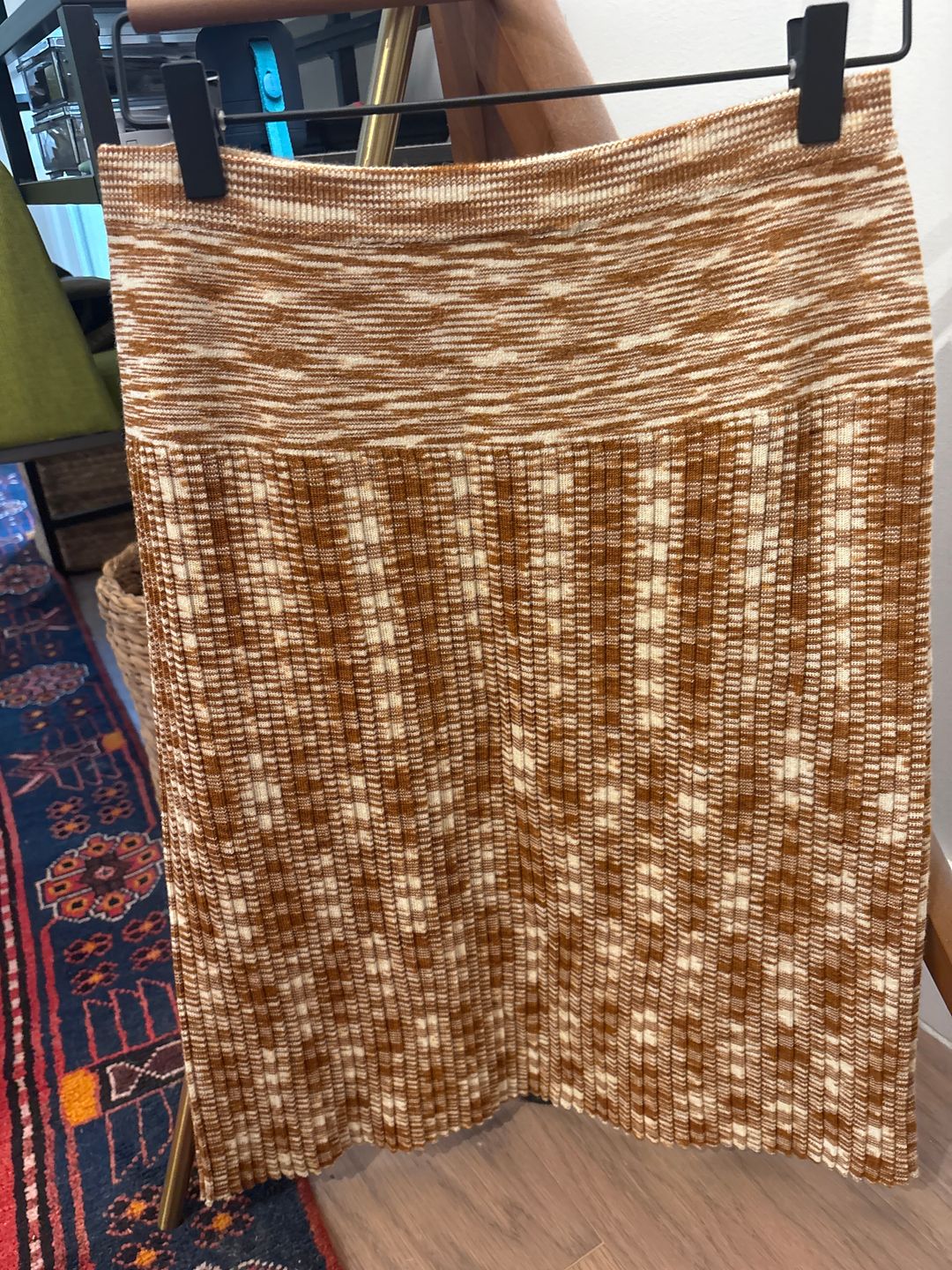 Vaz skirt in burnt orange spacedye
