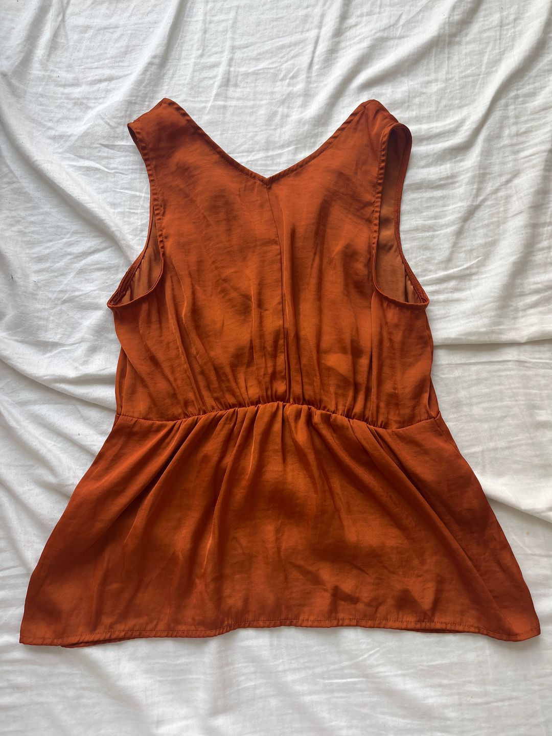 Copper-tone babydoll tank 