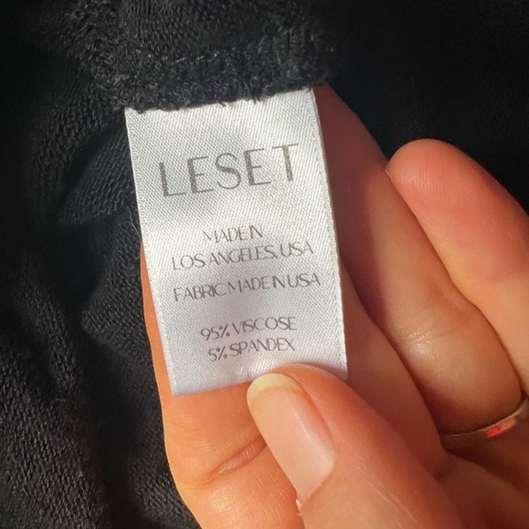 LESET Soft Viscose Knit Black Elastic Waist Shorts