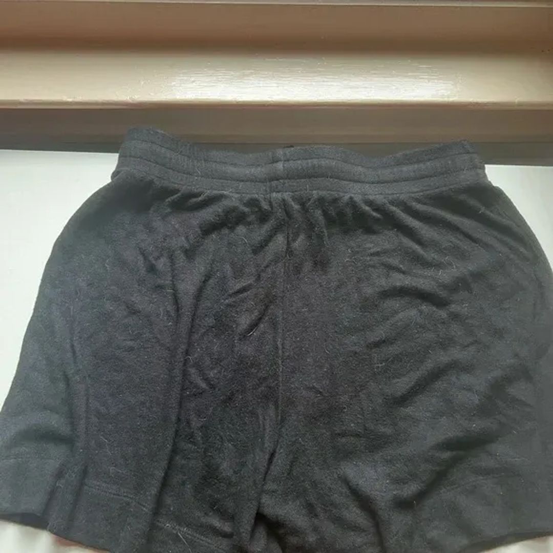 LESET Soft Viscose Knit Black Elastic Waist Shorts