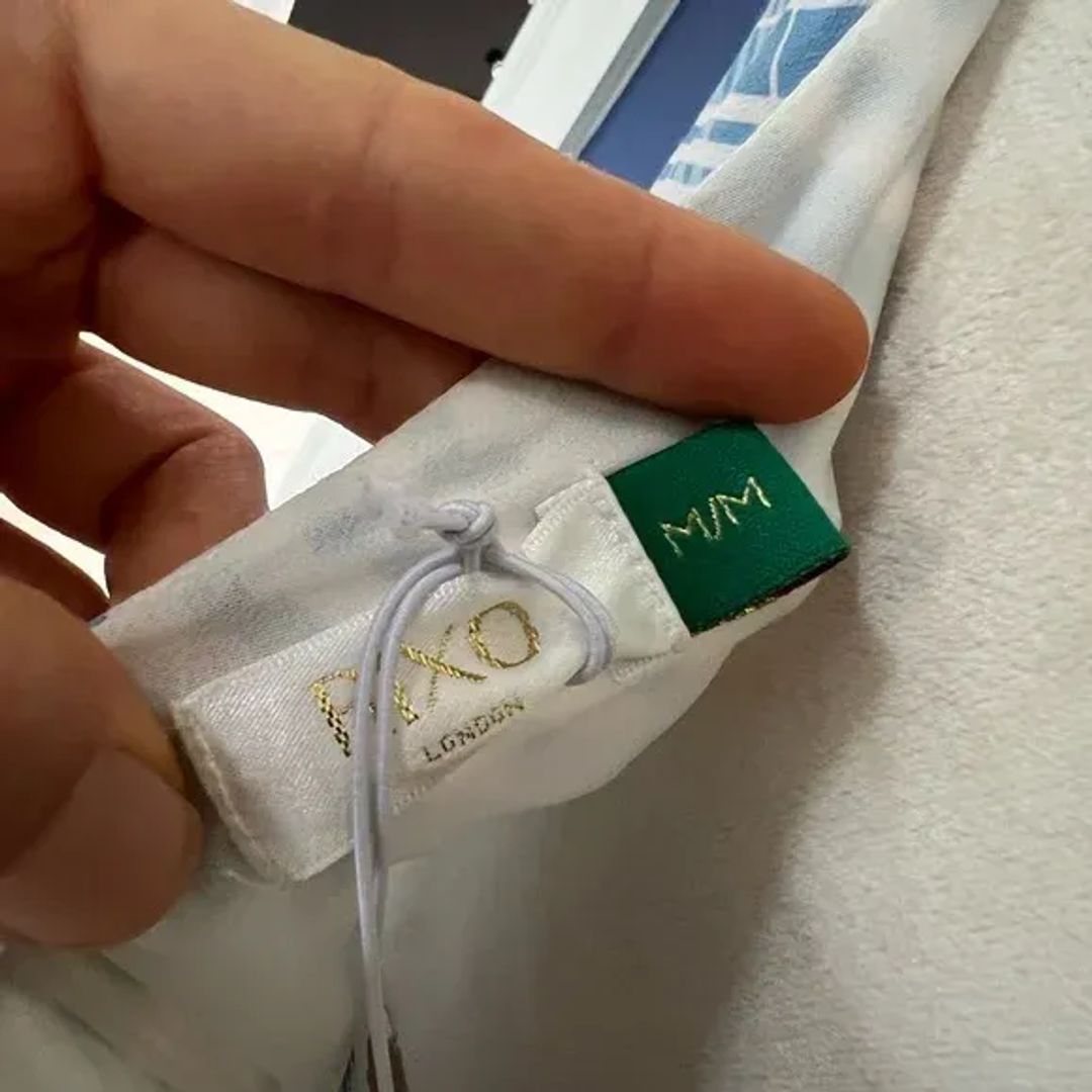 Rixo Blue White Striped Plaid Maxi Dress