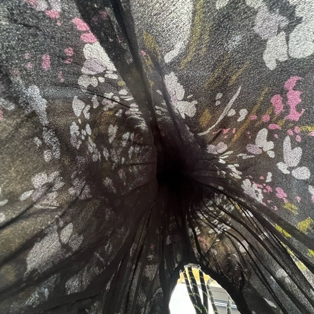 Ganni Silk & Lurex Metallic Floral Spaghetti Strap Maxi Dress