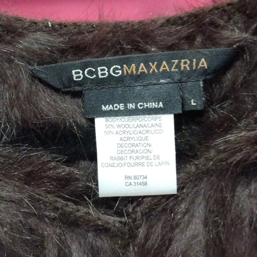 BCBG Max Azria Black Genuine Rabbit Fur Vest