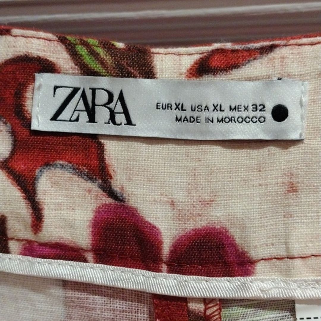 Zara Linen Blend Resort Set Printed Wide Leg Pants & Tunic Dress M/L Boho