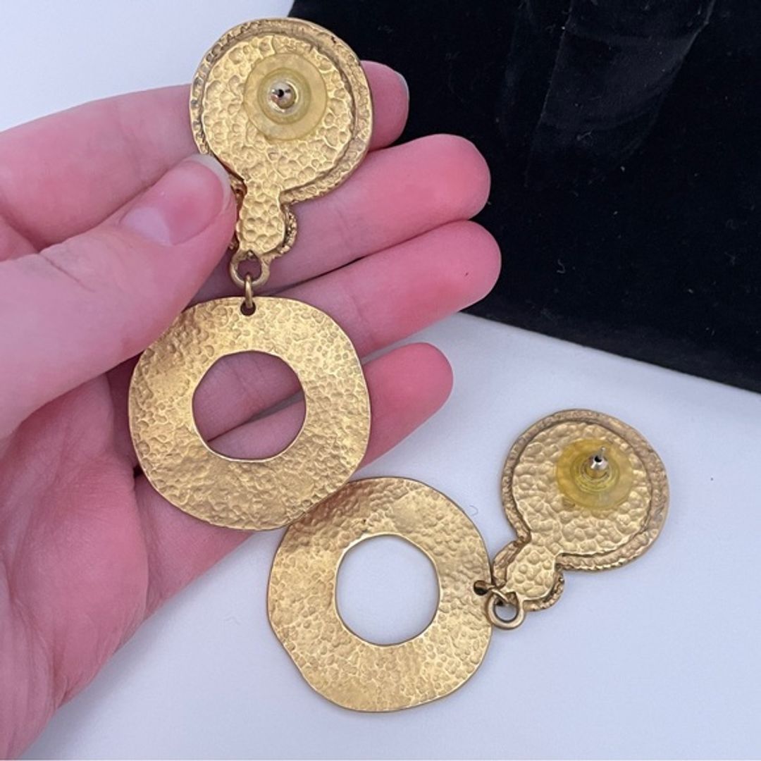 Vintage Gold and Black Earrings