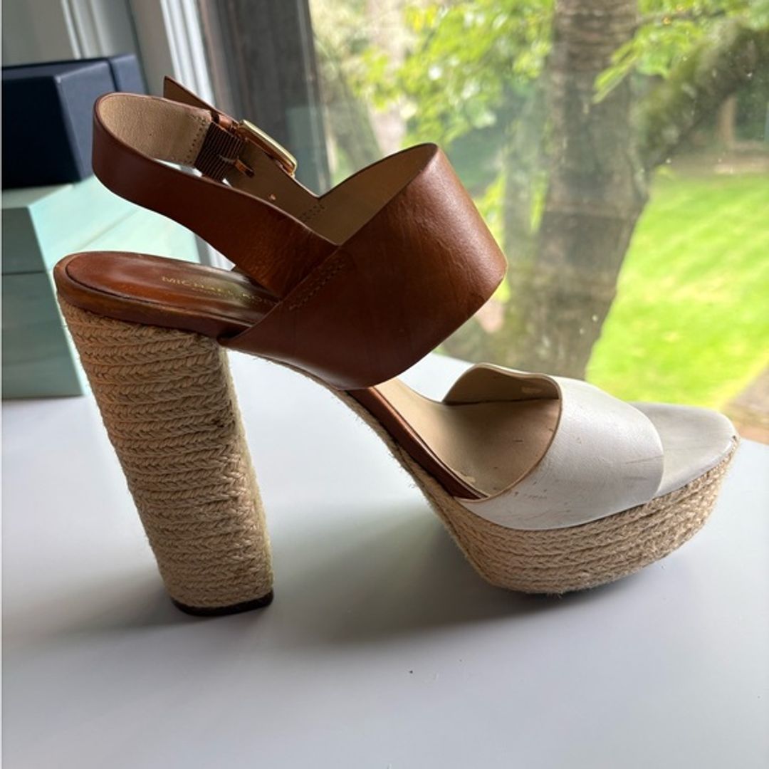 Michael Kors Runway Collection Camel and White Platform Sandals