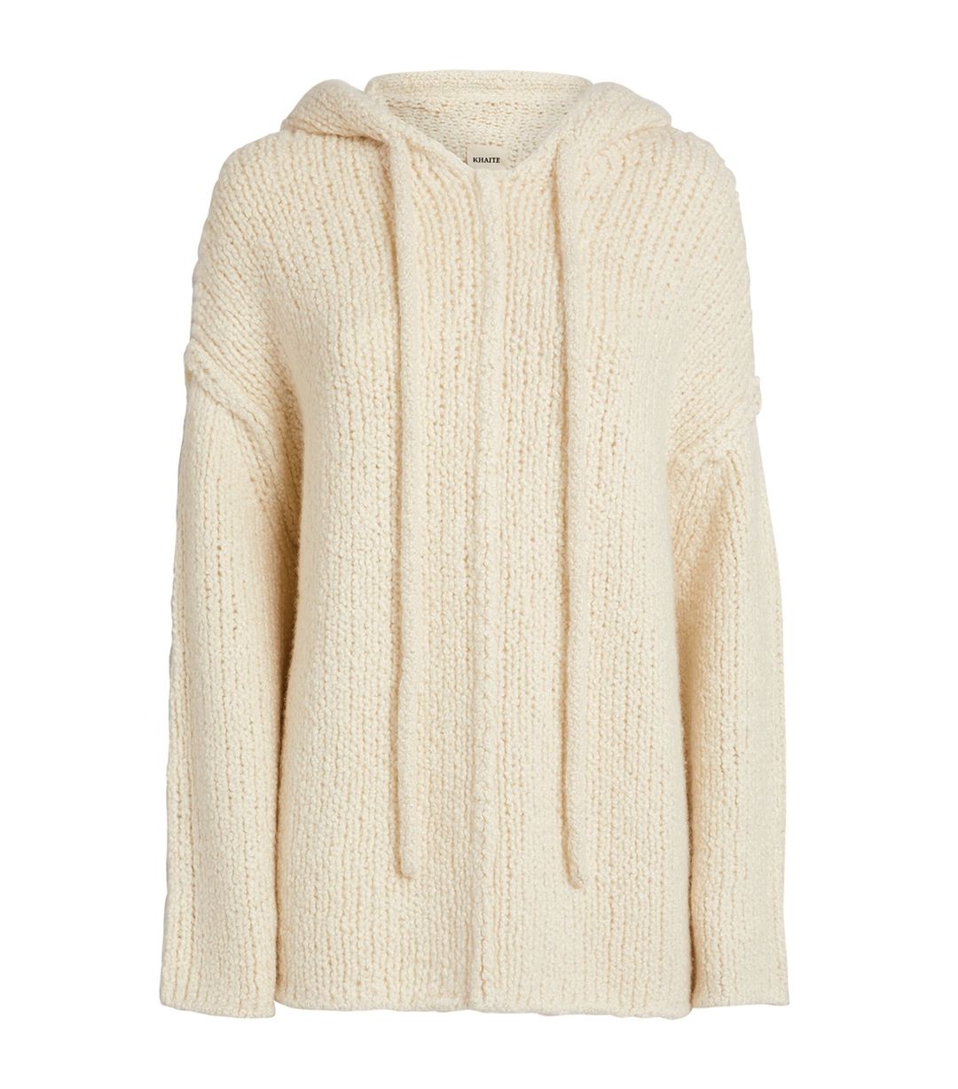 Sile Bouclé Cashmere Hoodie In Ivory