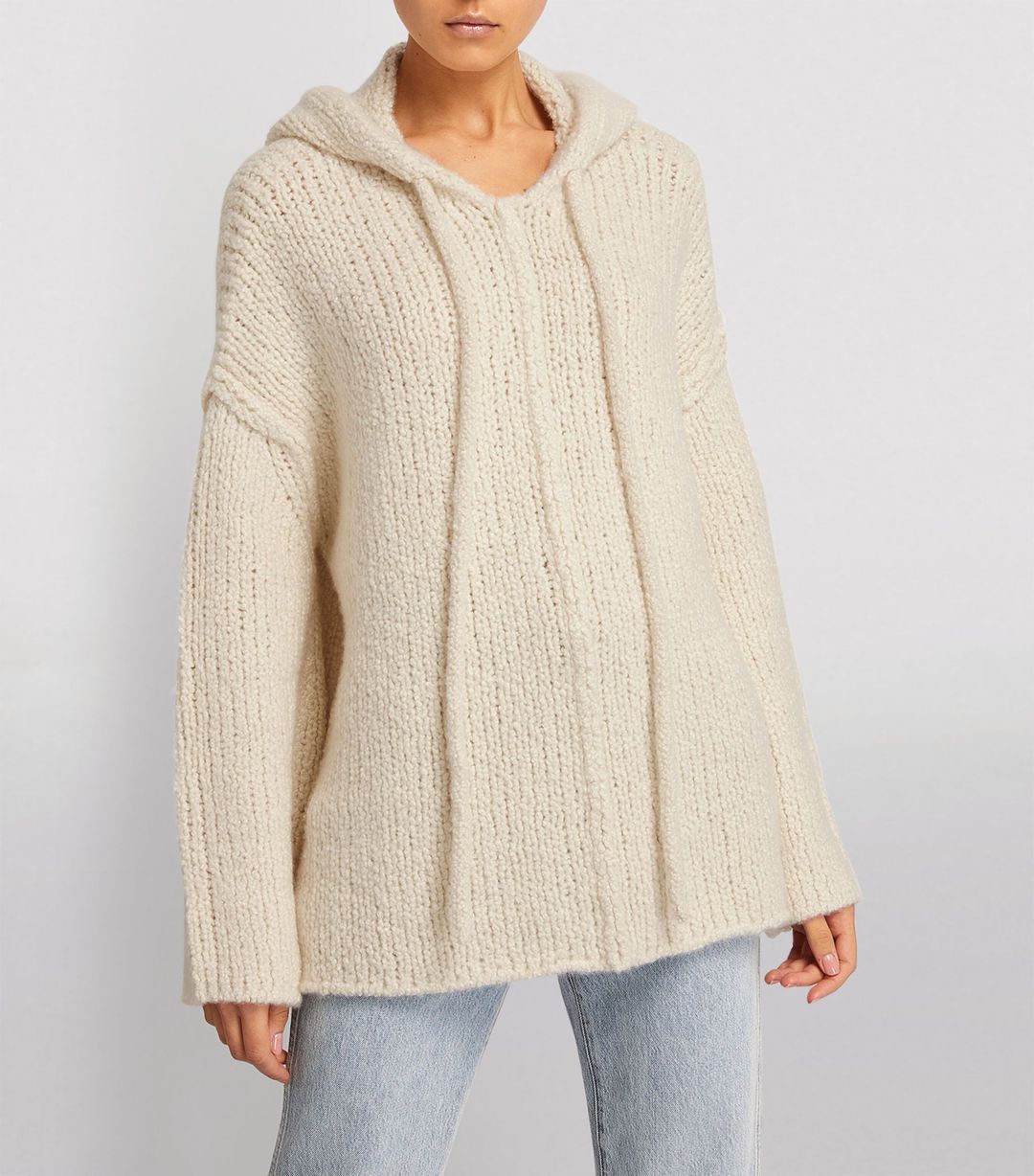 Sile Bouclé Cashmere Hoodie In Ivory #3