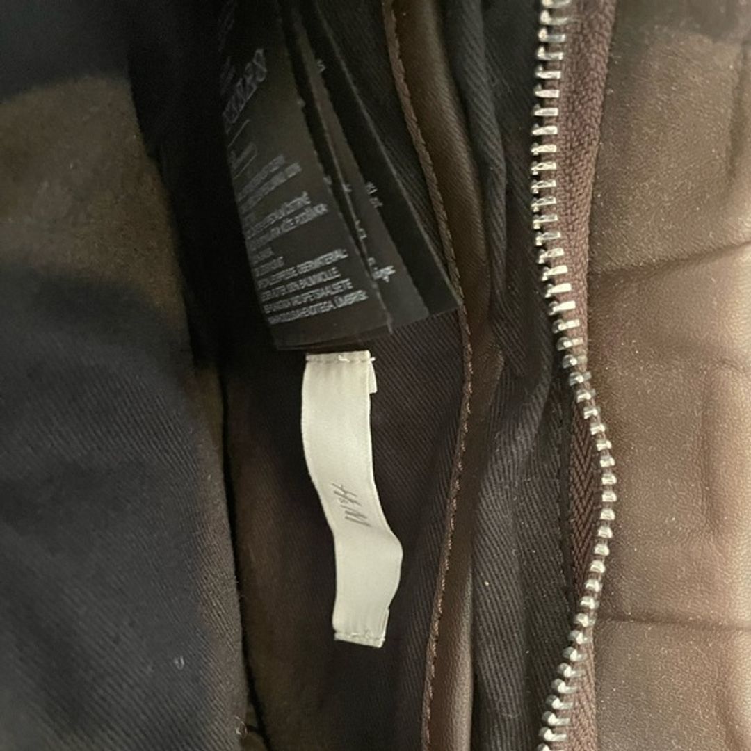 H&M Premium Leather Chocolate Brown Puffer Bag