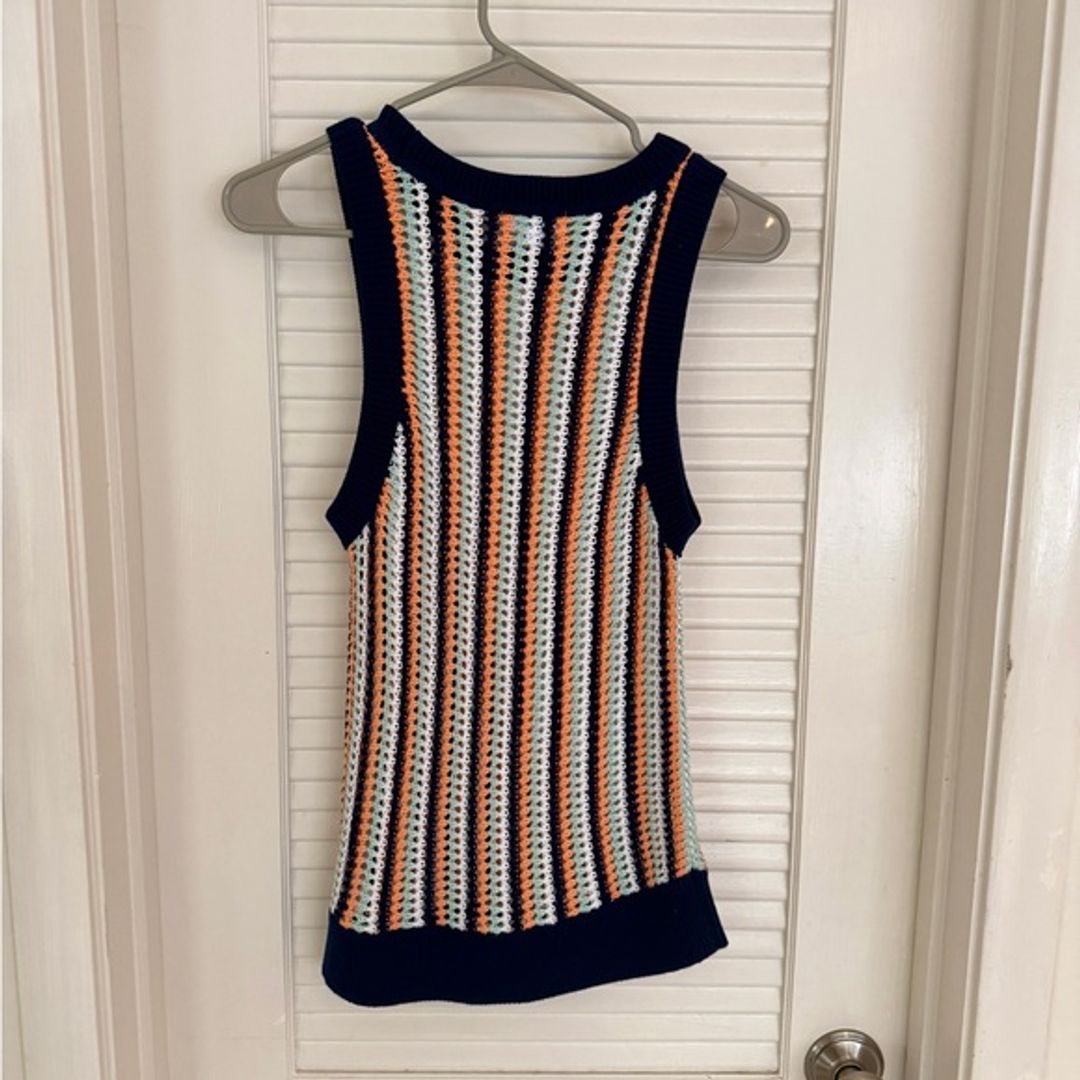 525 America Striped Tank Crochet Sweater