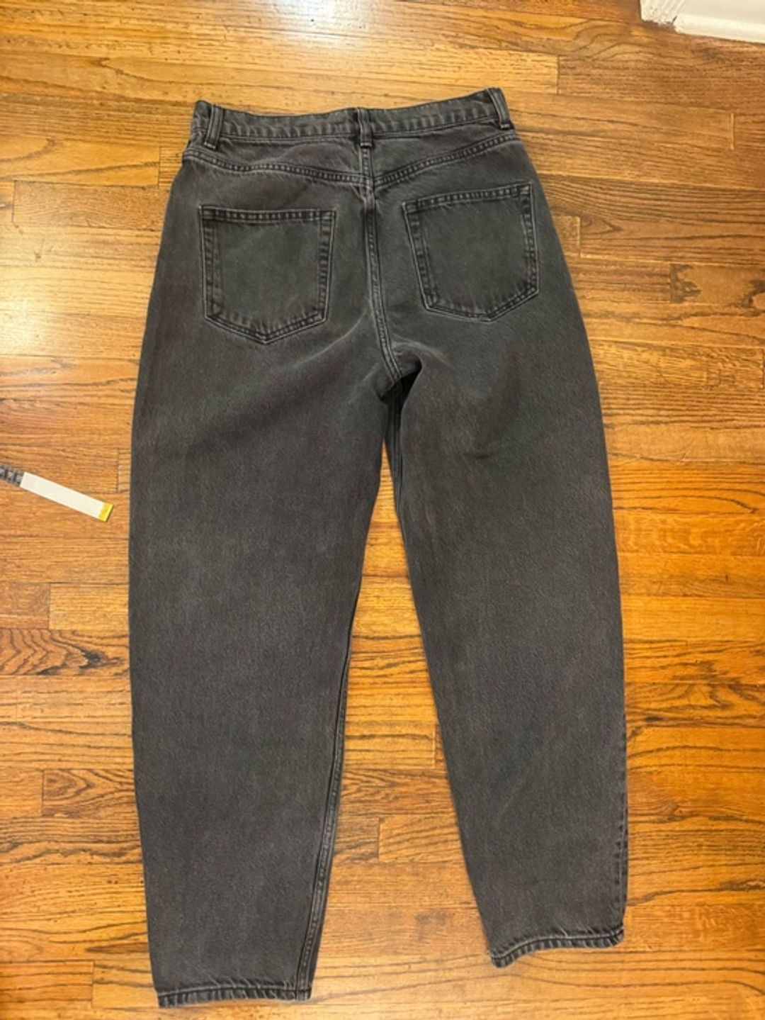 Reformation Kris Relaxed Jean High-Waist Black Washed Front Seam Jeans