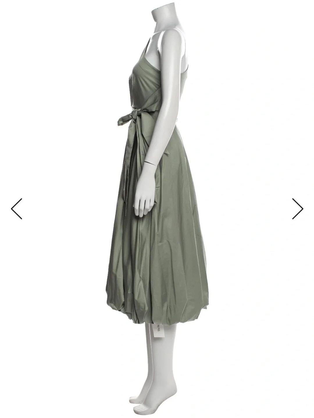 One-Shoulder Midi bubble dress in Sage
