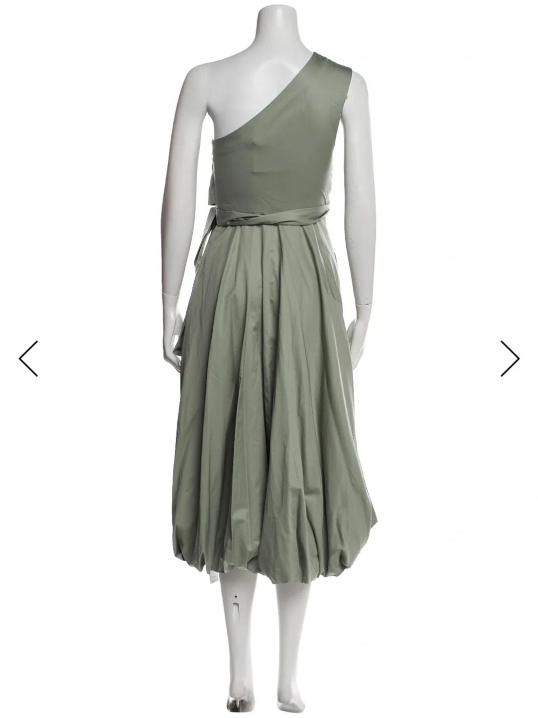One-Shoulder Midi bubble dress in Sage