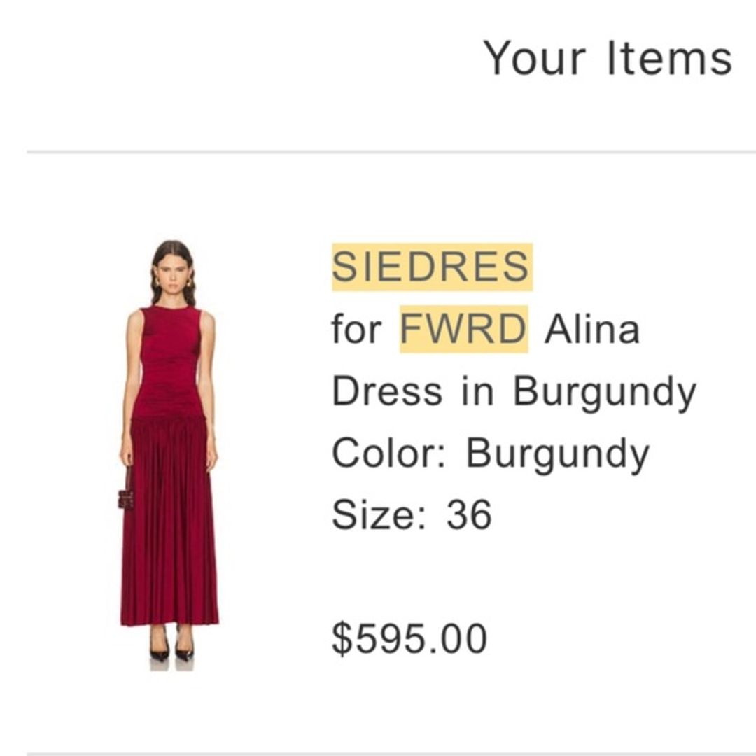 NWT Siedrés Burgundy Maxi Dress