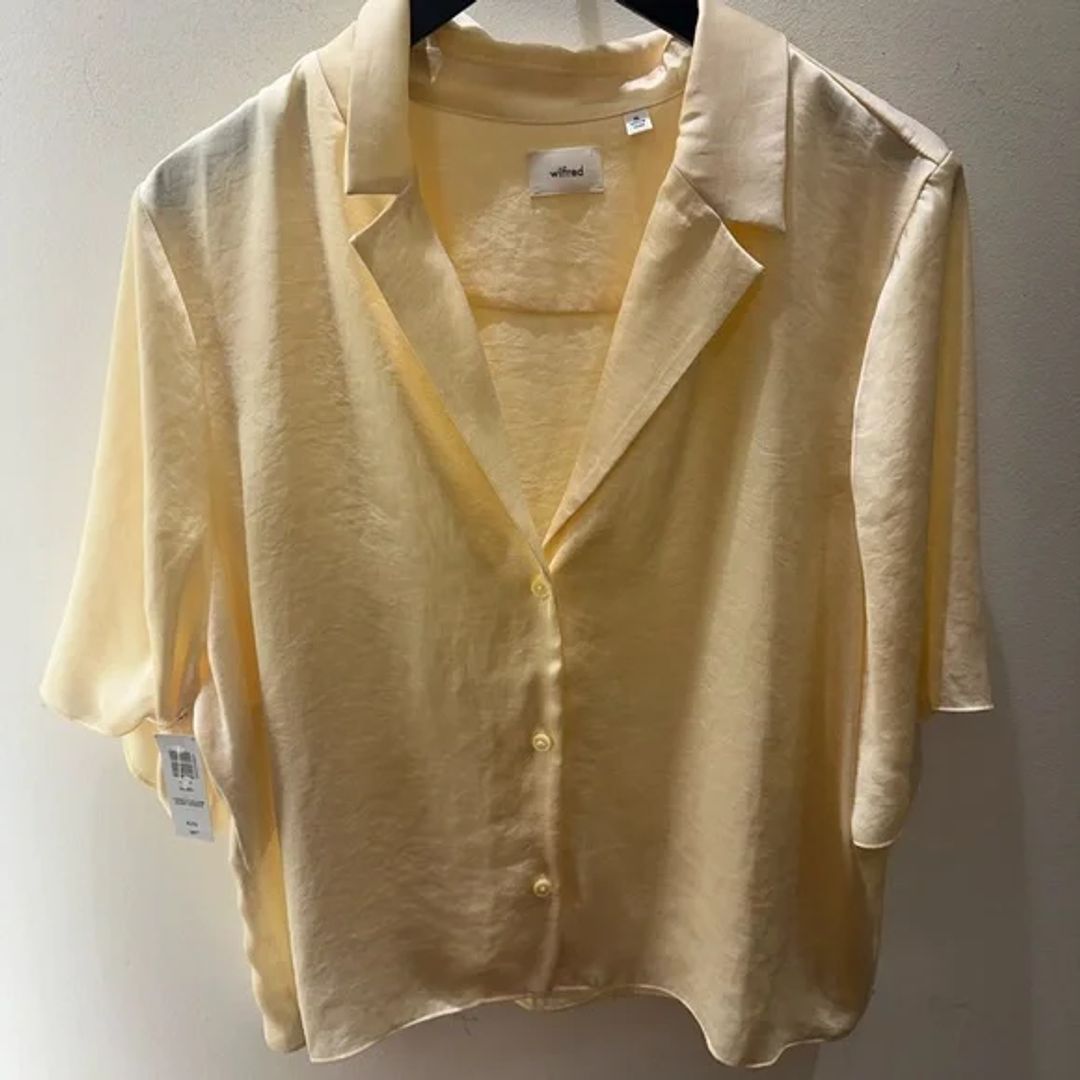 NWT Aritzia beso satin shirt