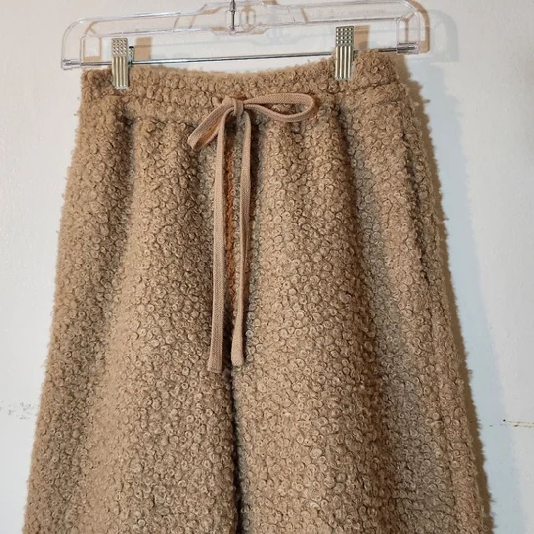 Rabbit Fleece Wide-leg Track Pants In Neutrals