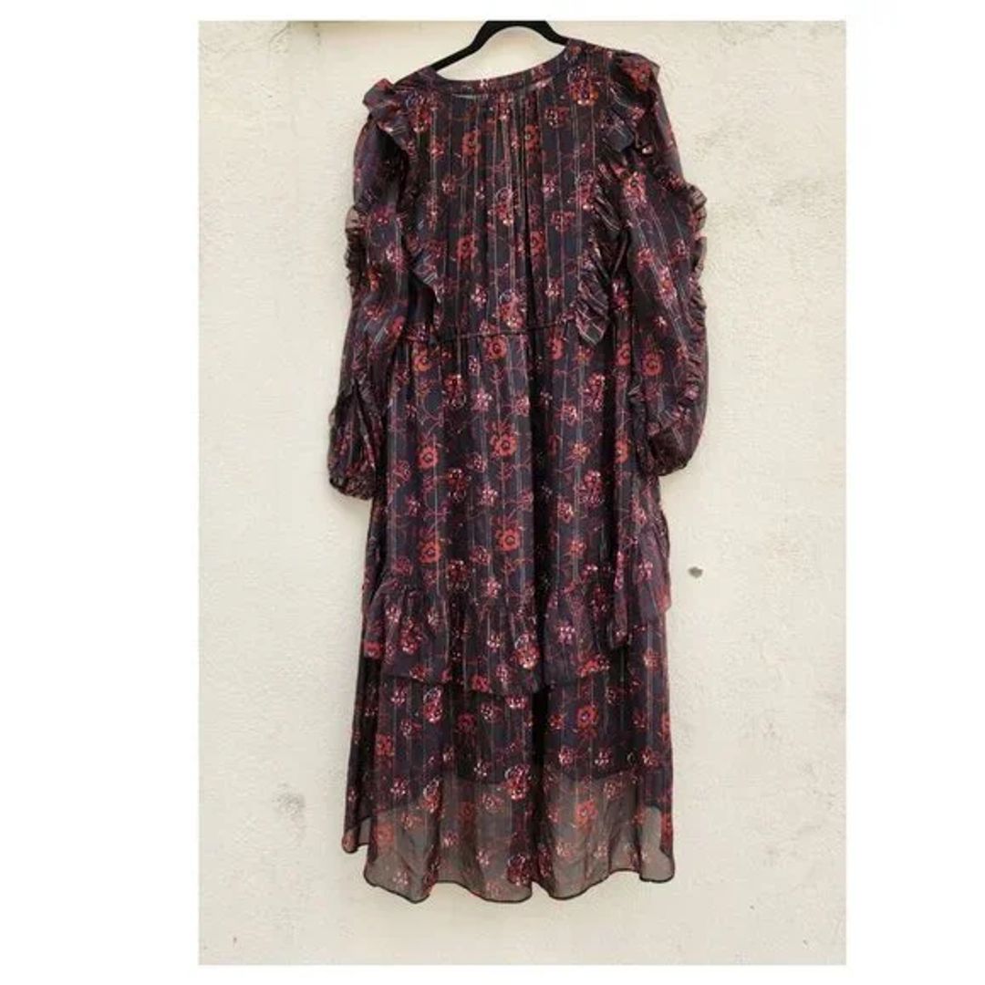 Ulla Johnson Tie Neck Floral Maxi Dress In Black