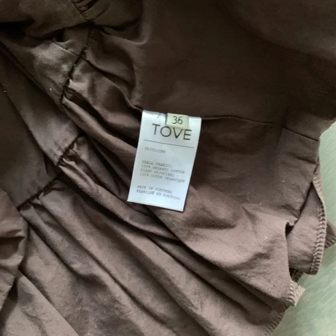 Tove Thea Organic Cotton Gathered Sleeveless Top Chocolate