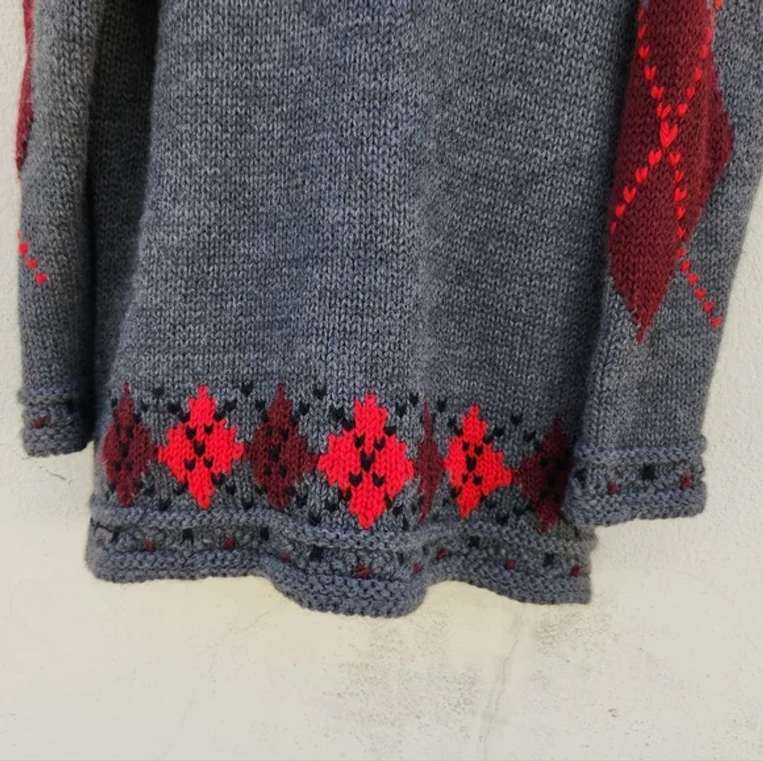 Isabel Marant Woman Geena Oversized Argyle Wool And Alpaca-blend Cardigan Gray In Grey