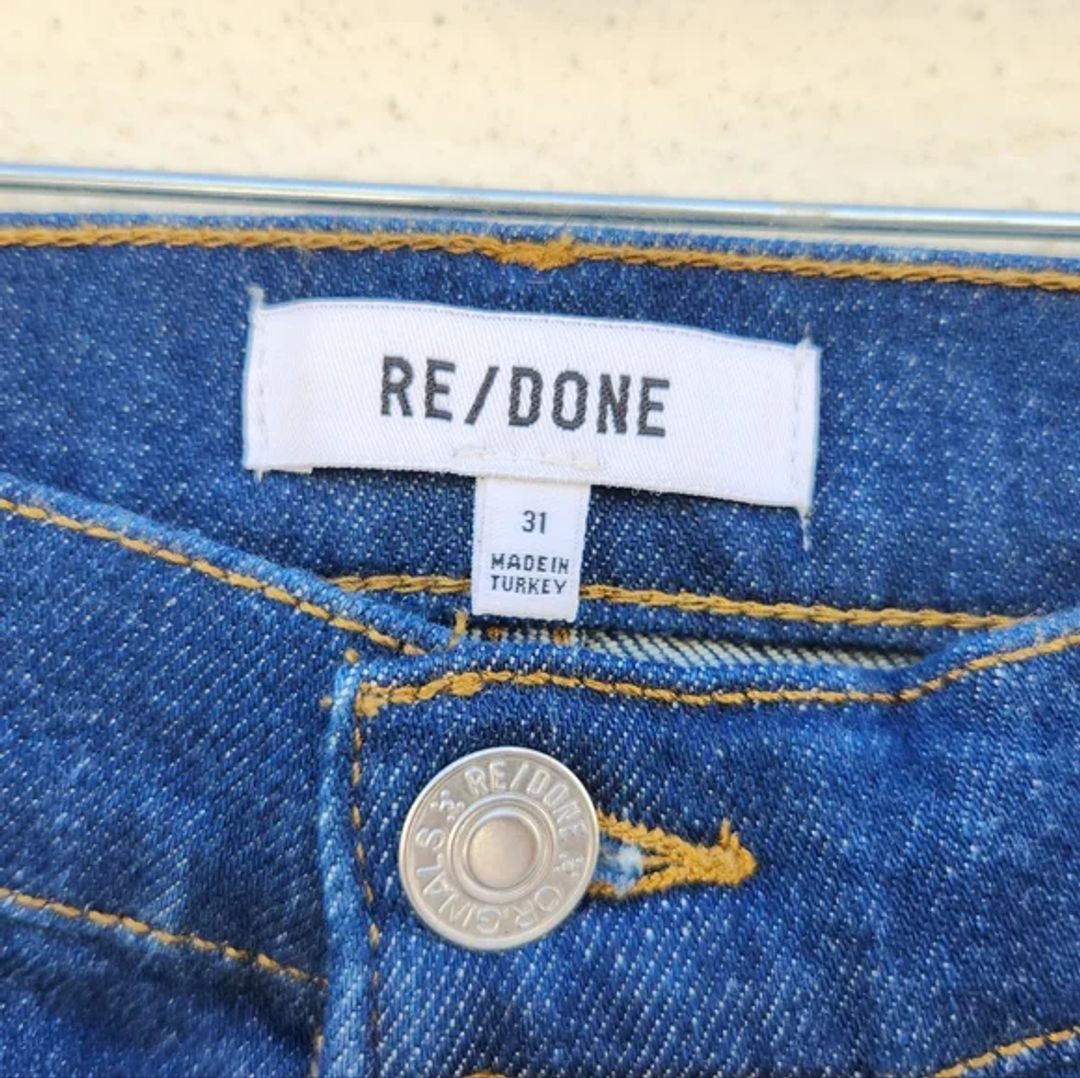 Re/Done Originals 70's Ultra High Rise Wide Leg In Blue