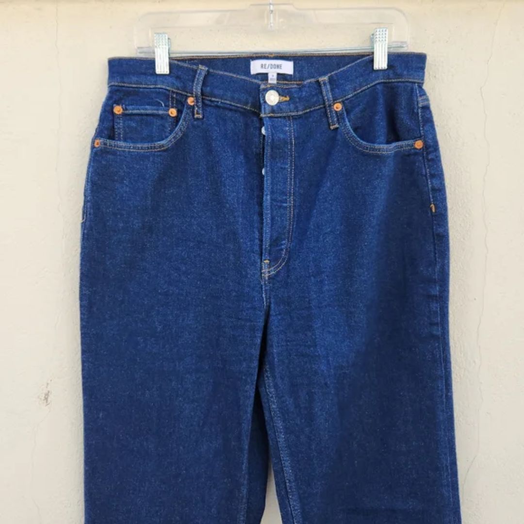 Re/Done Originals 70's Ultra High Rise Wide Leg In Blue