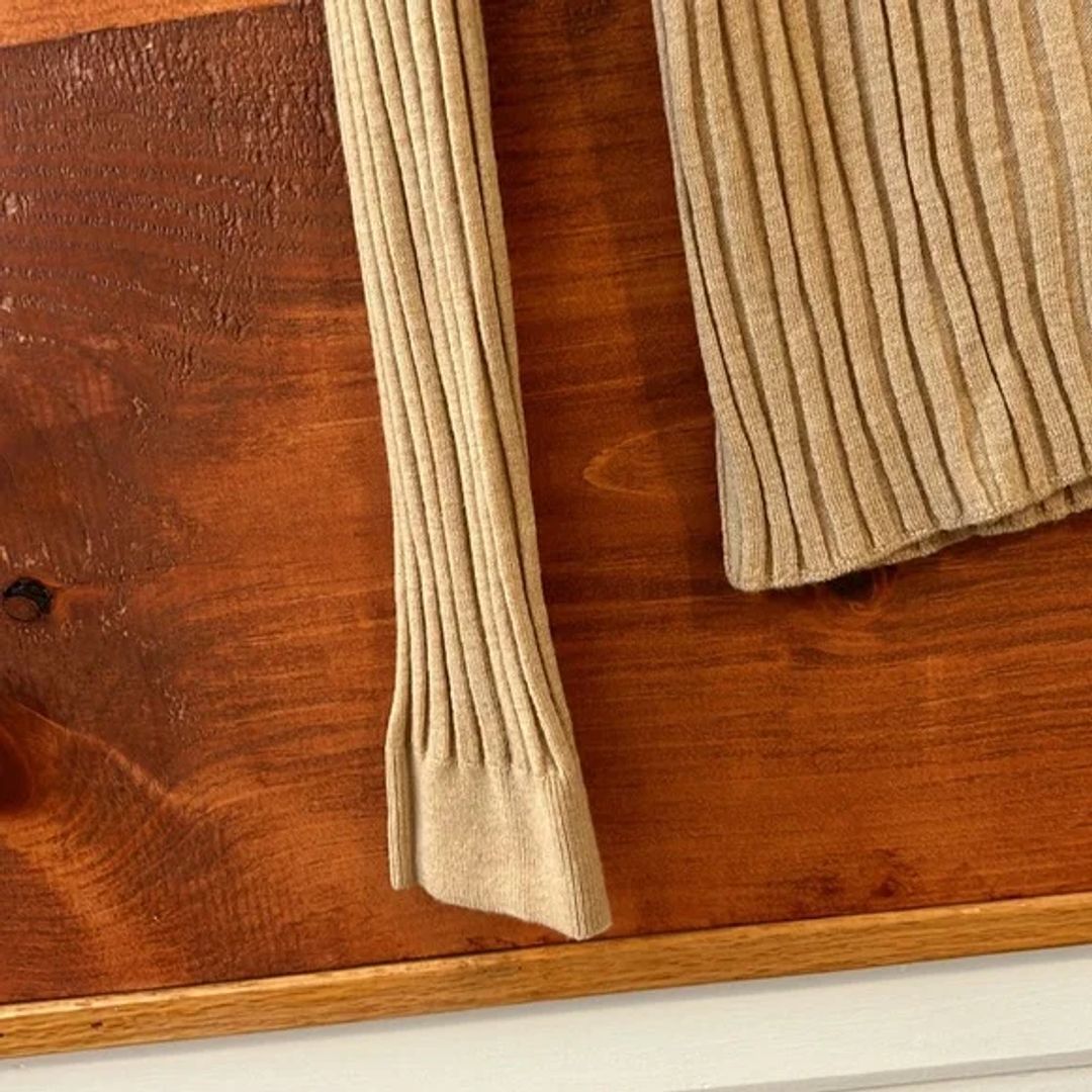 Almina Concept Beige Ribbed Cardigan