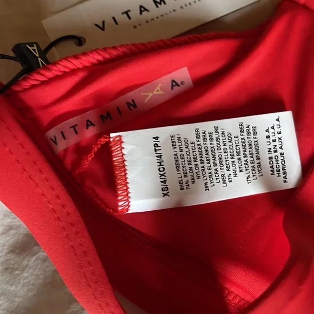 NWT Vitamin A Red Bikini Top