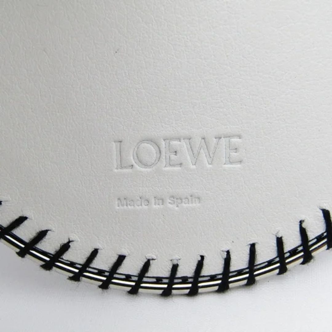 Loewe Leather Rose Whipstitch Large Statement Hoop Earrings