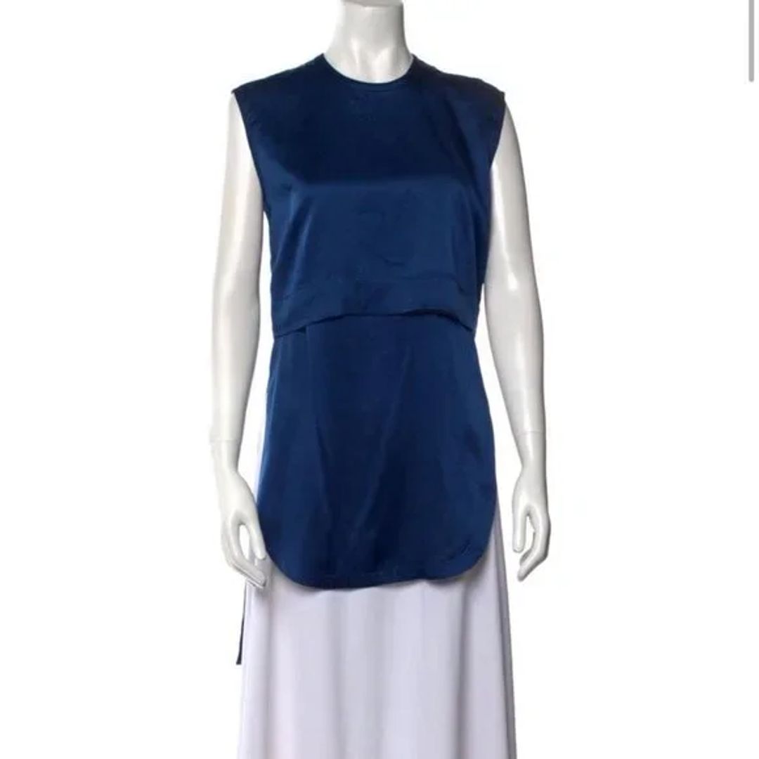 Helmut Lang Women's Blue and Navy Blouse