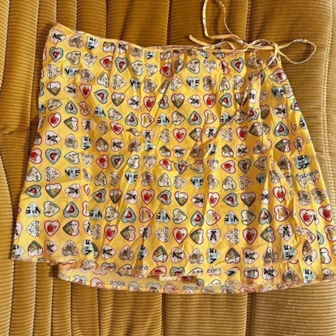 Heart Print Wrap Skirt