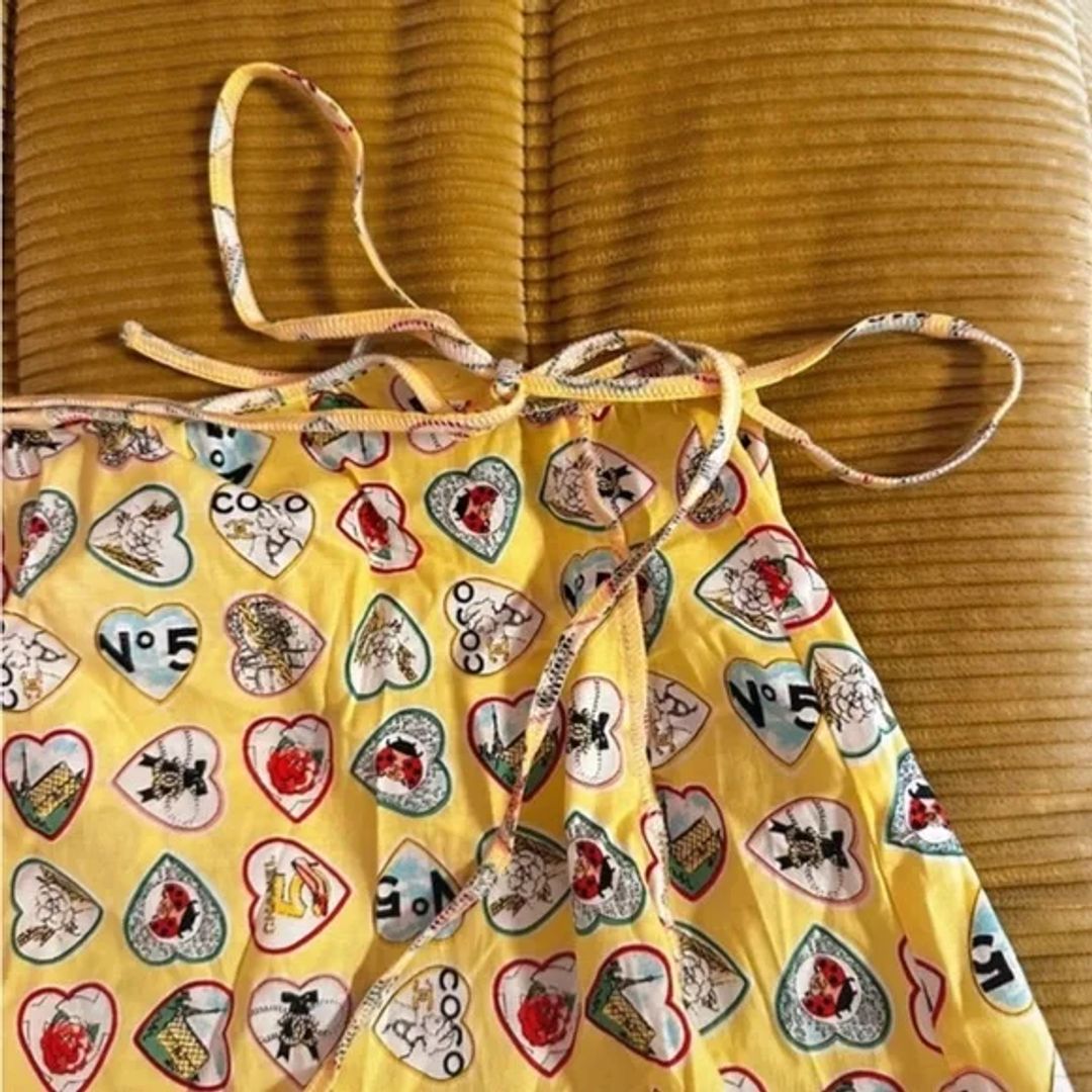 Chanel Heart Print Wrap Skirt