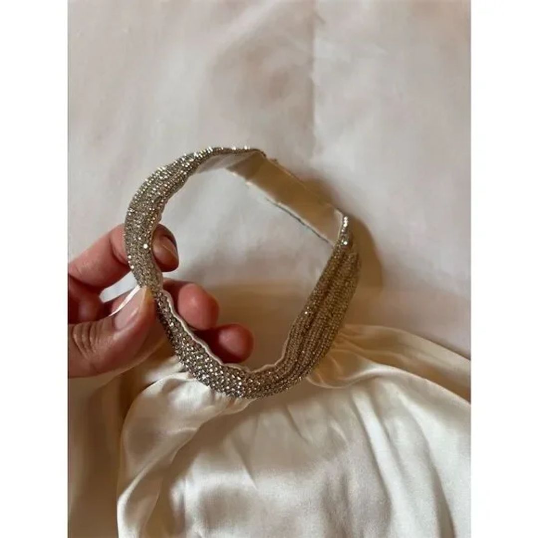 NWT Nue Studio Women's Kaia Top Silk Beaded Halter Camisole