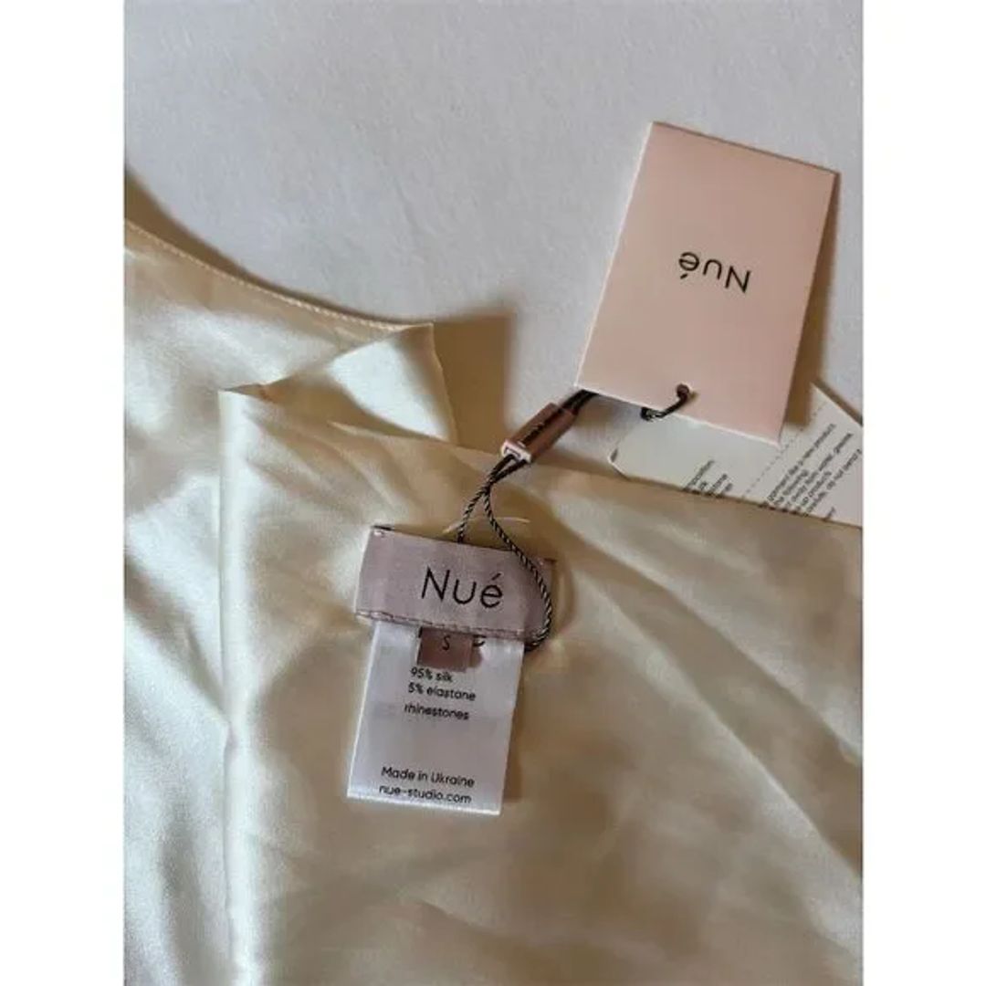 NWT Nue Studio Women's Kaia Top Silk Beaded Halter Camisole